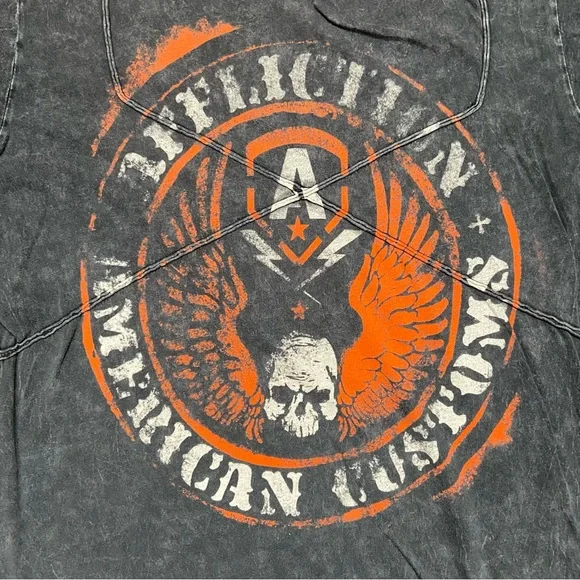 Vintage Affliction Men’s Affliction American Customs Y2K Logo T-Shirt Medium